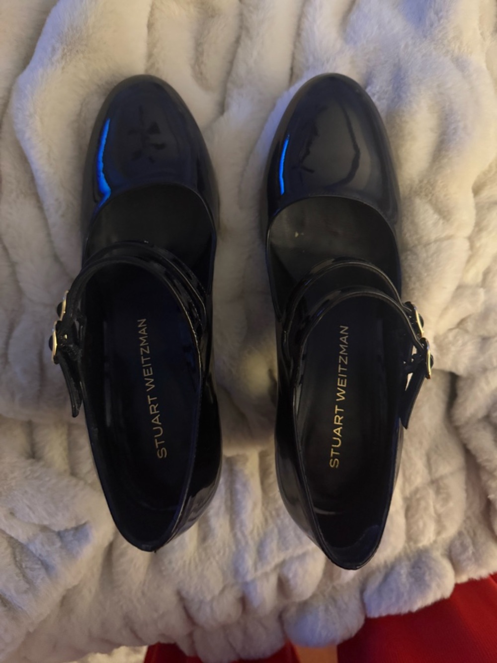 Stuart Weitzman black Patent Mary Jane Pumps 8.5